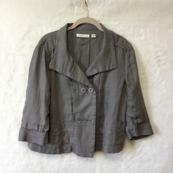 Coldwater Creek Jackets & Blazers - Coldwater Creek Gray Linen Jacket